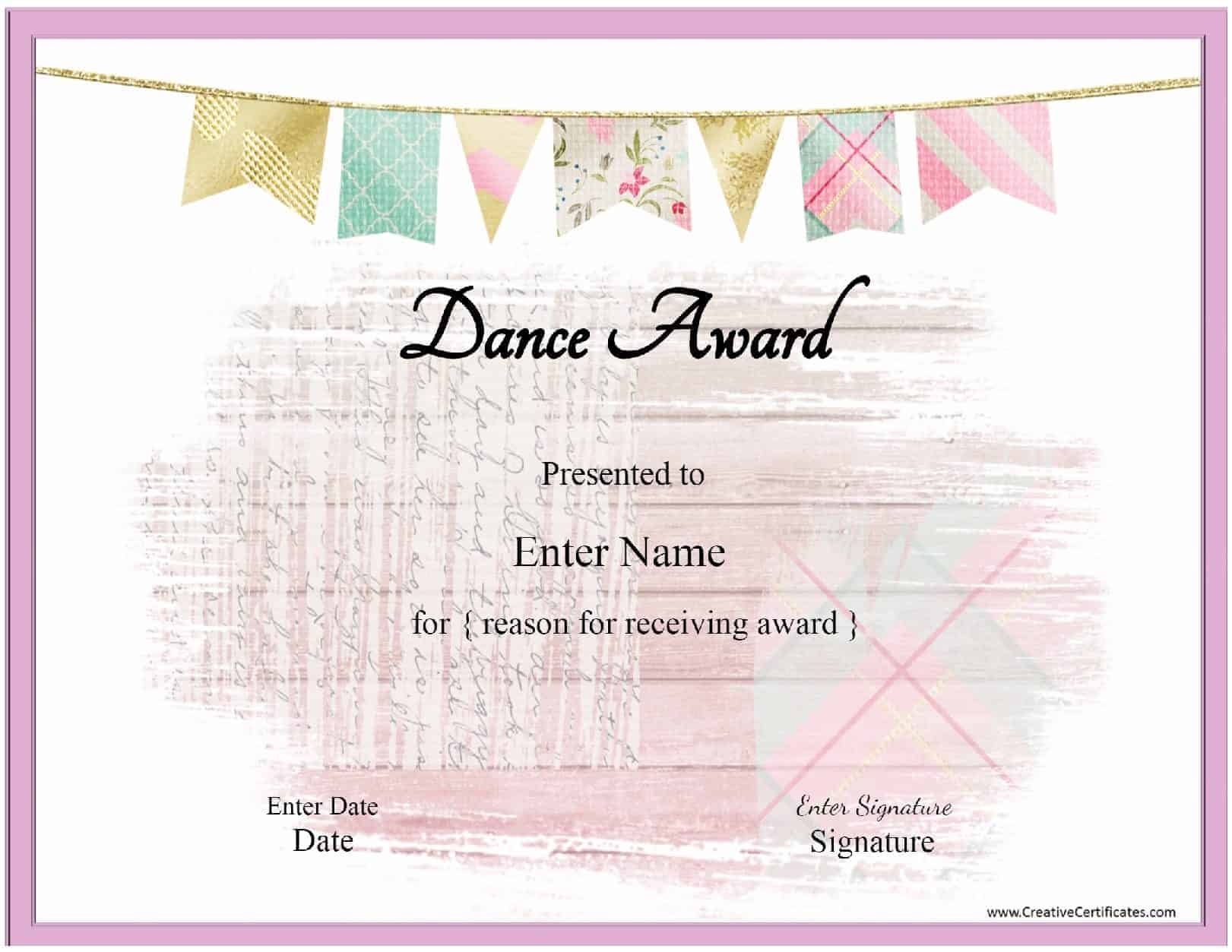 Free Dance Certificate Template Customizable And Printable Free Dance Certificate Template Customizable And Printable