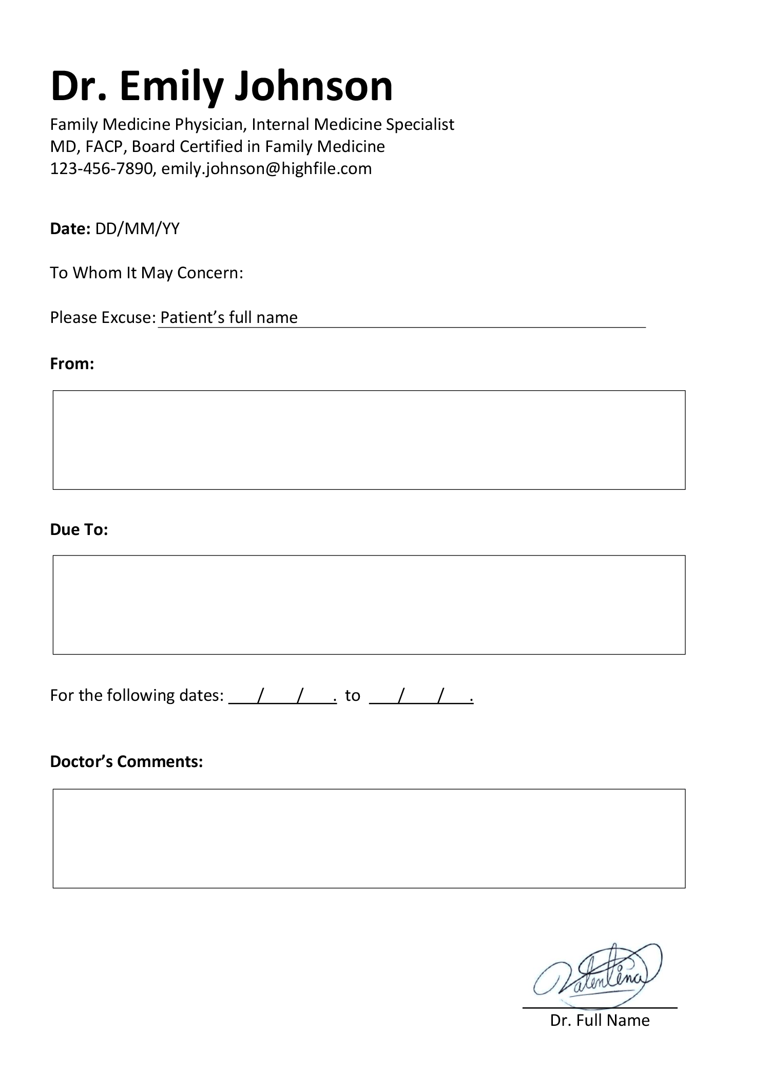 Free Doctor s Note Templates Customize And Print