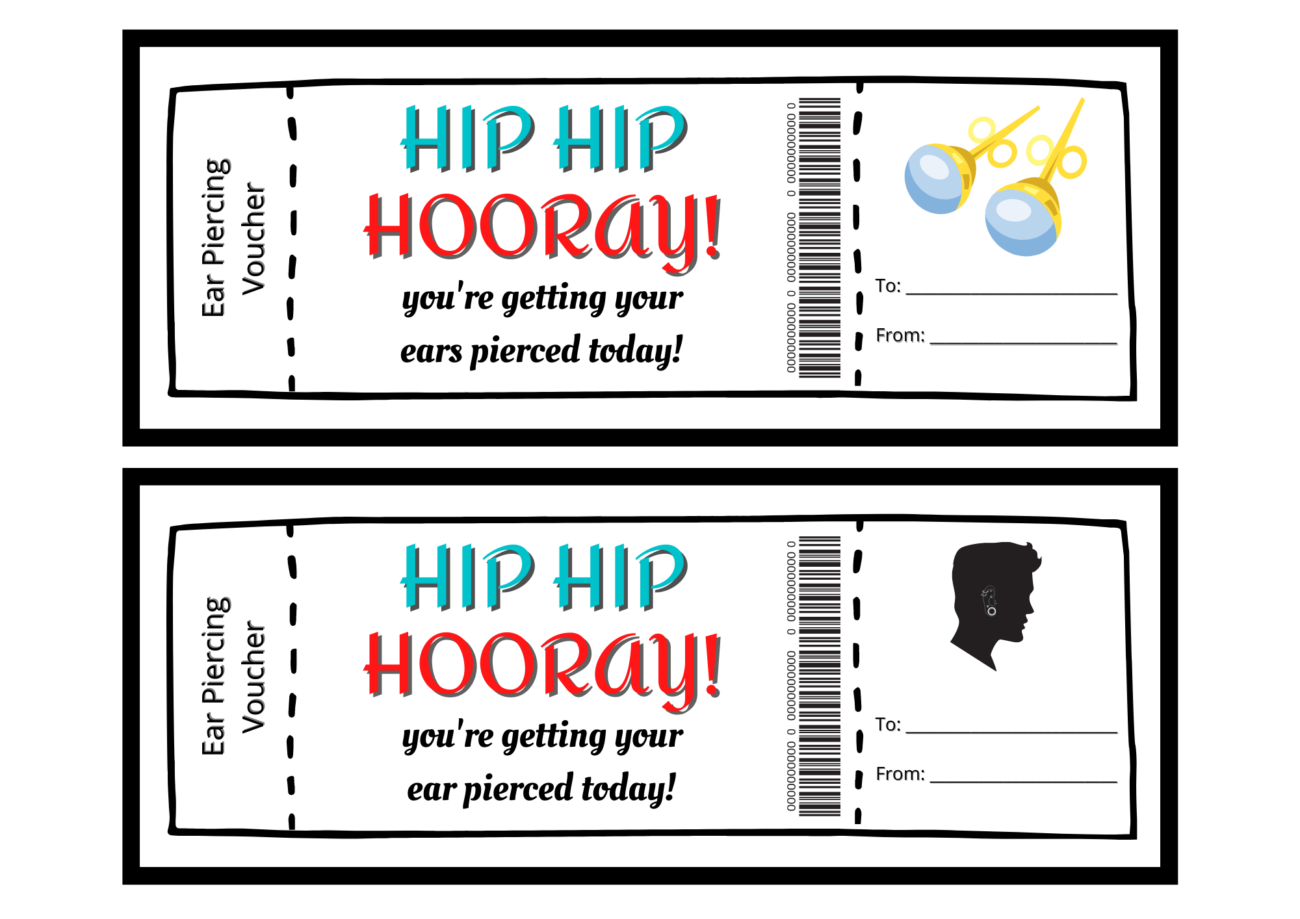 Free Ear Piercing Voucher Template Super Busy Mum Northern Irish Blogger