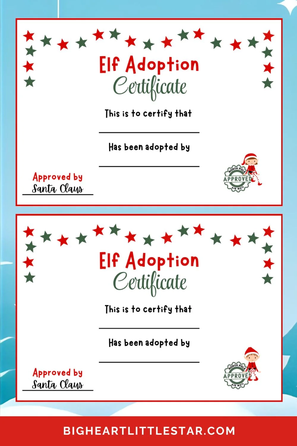 Elf Adoption Certificate Printable Free Elf Adoption Certificate Printable Free