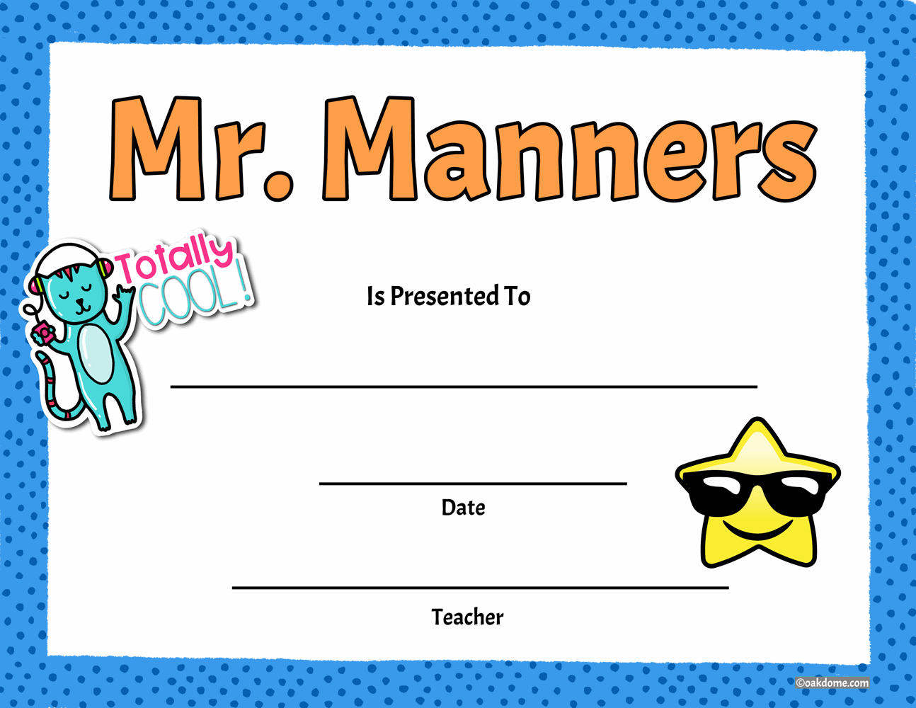 Free Fast Student Award Generator Mr Manners