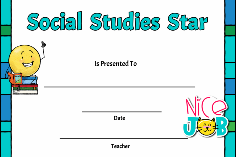 Printable Social Studies Award Certificates