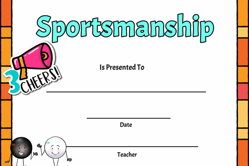 Good Sportsmanship Certificate Printable Free