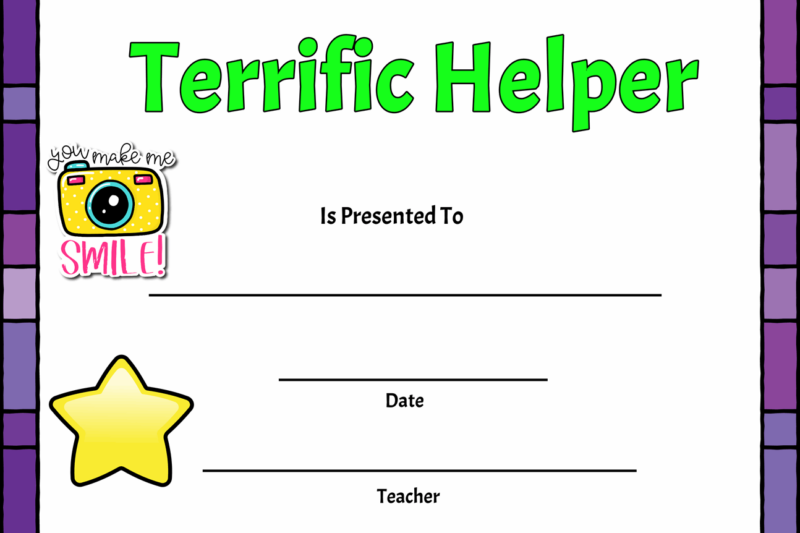 Free Printable Helper Certificates