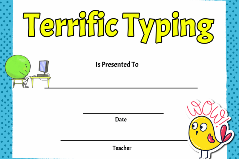 Free Printable High School Keyboarding Certificate