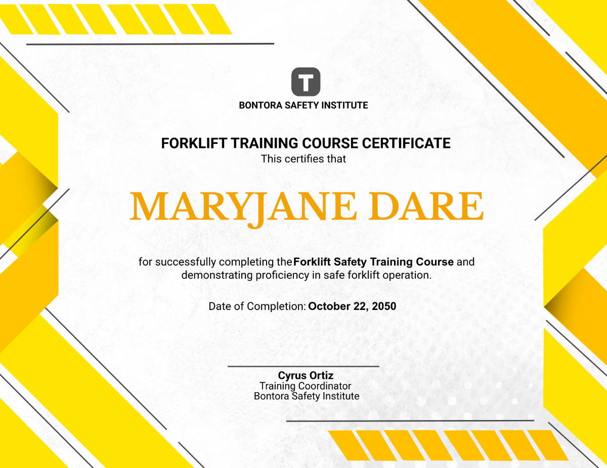 Free Printable Forklift Certification Free Printable Forklift Certification