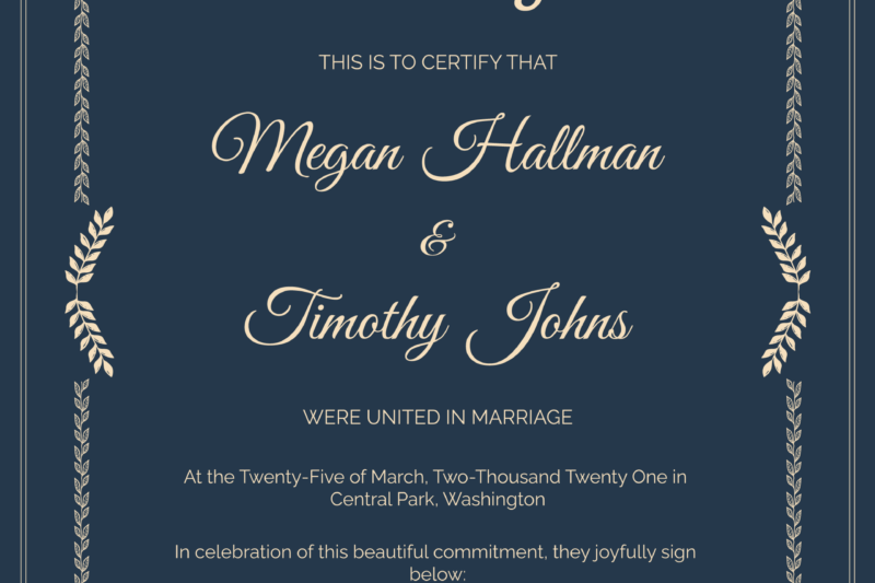 Printable Marriage Certificate Download