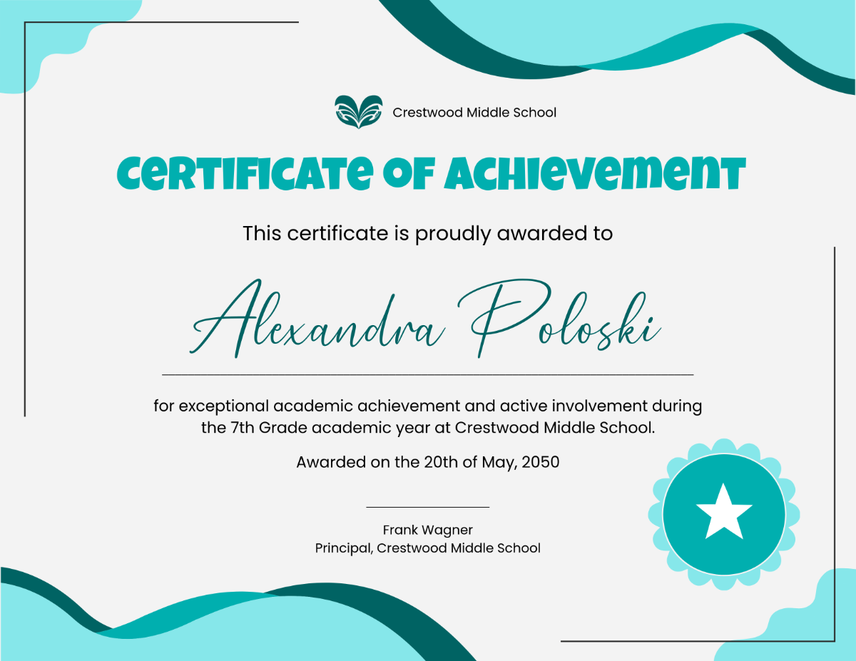 Free Middle School Certificate Template To Edit Online