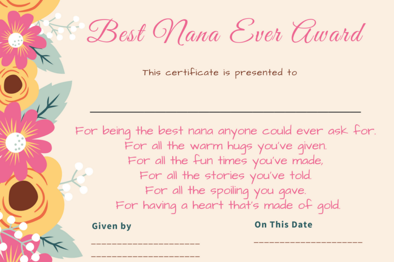 Printable Mother’s Day Certificate