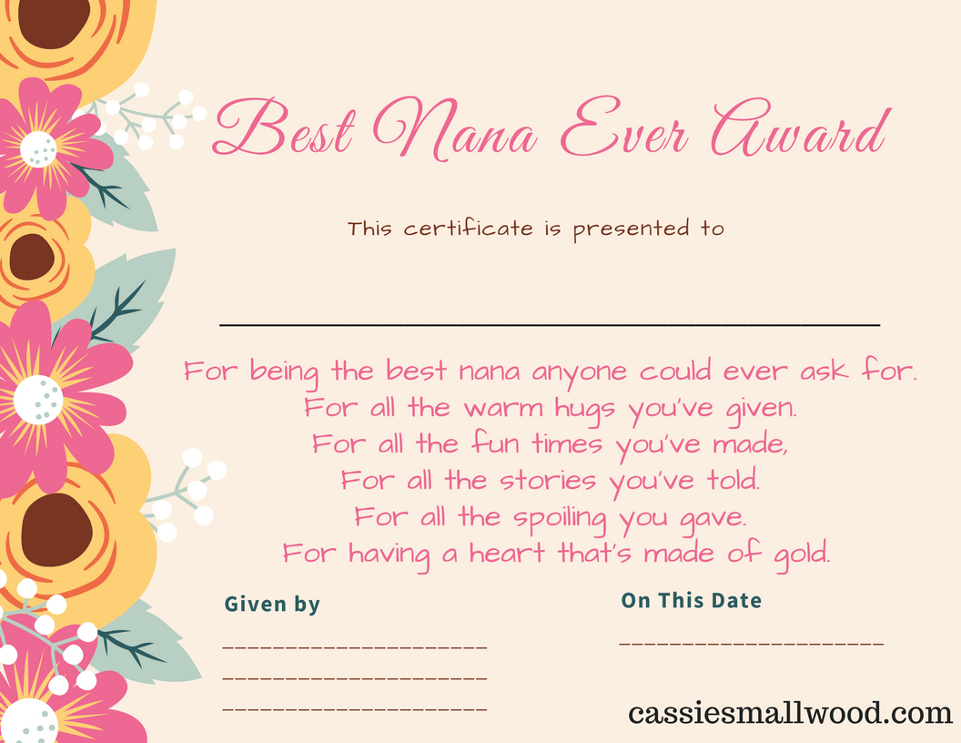 Free Mother s Day Printable Certificate Awards For Mom And Grandma Cassie Smallwood