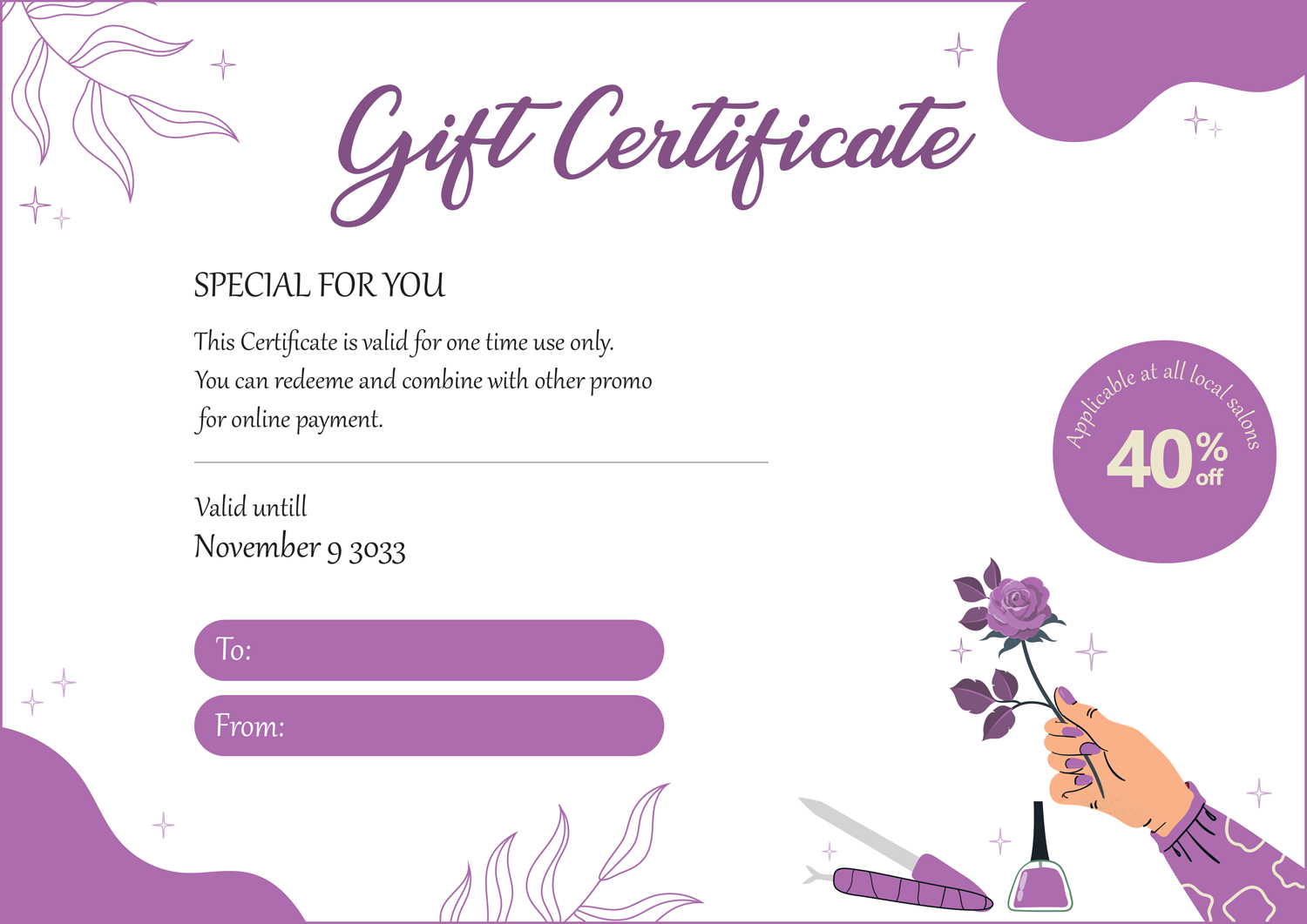 Free Nail Salon Gift Certificate Template Highfile Free Nail Salon Gift Certificate Template Highfile