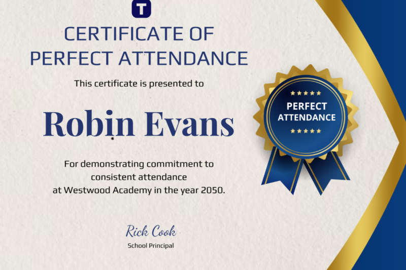 Free Perfect Attendance Certificate Printable