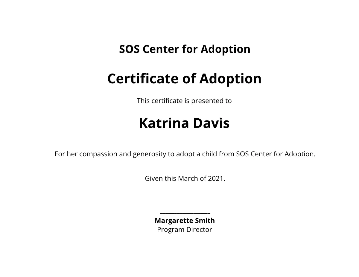 Free Printable Adoption Certificate Templates To Customize Online Free Printable Adoption Certificate Templates To Customize Online