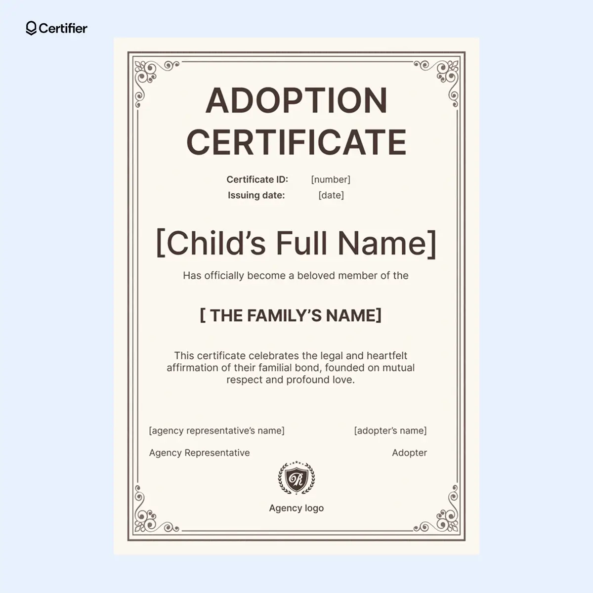 Free Printable Adoption Certificate Templates
