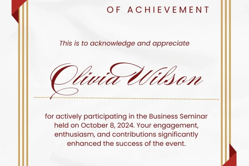 Consolation Prize Certificate Printable Free