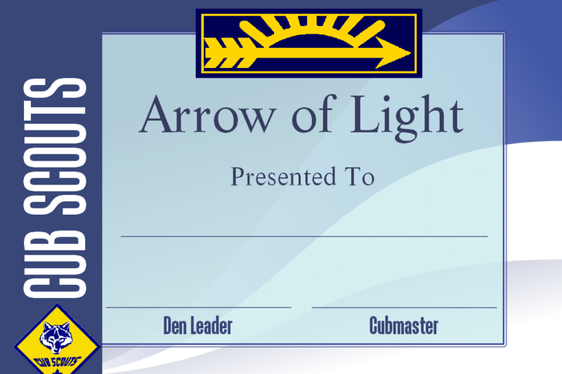 Printable Webelos Graduation Certificate