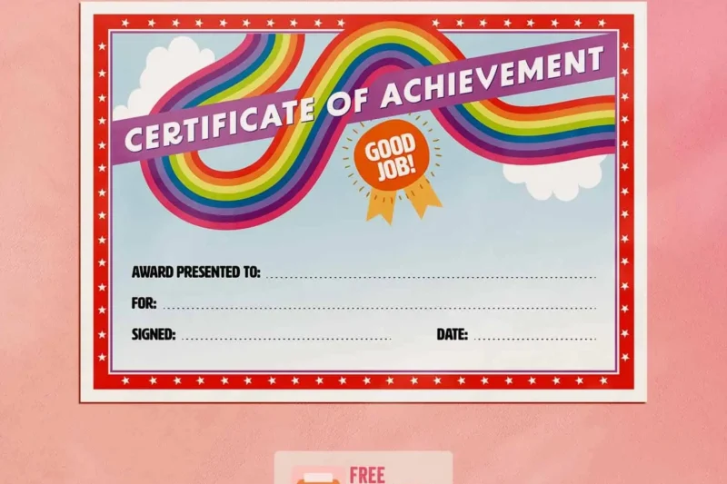Free Printable Toddler Certificates