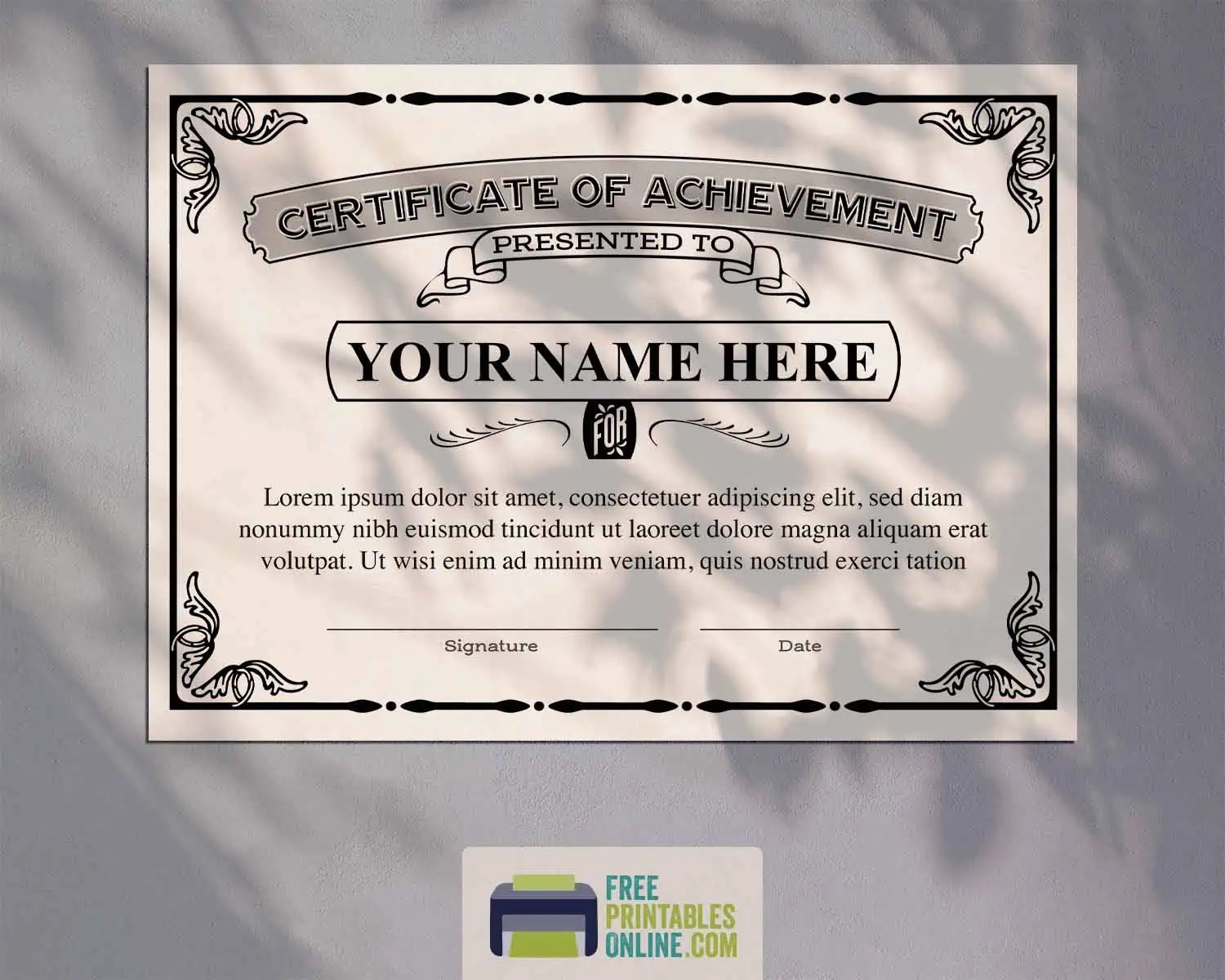 Free Printable Certificate Of Achievement
