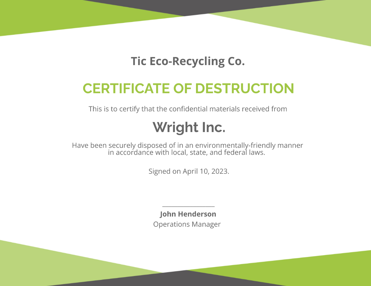 Free Printable Recycling Certificates Free Printable Recycling Certificates