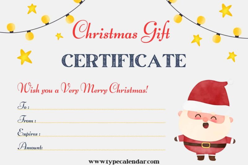 Christmas Gift Certificate Free Printable Templates