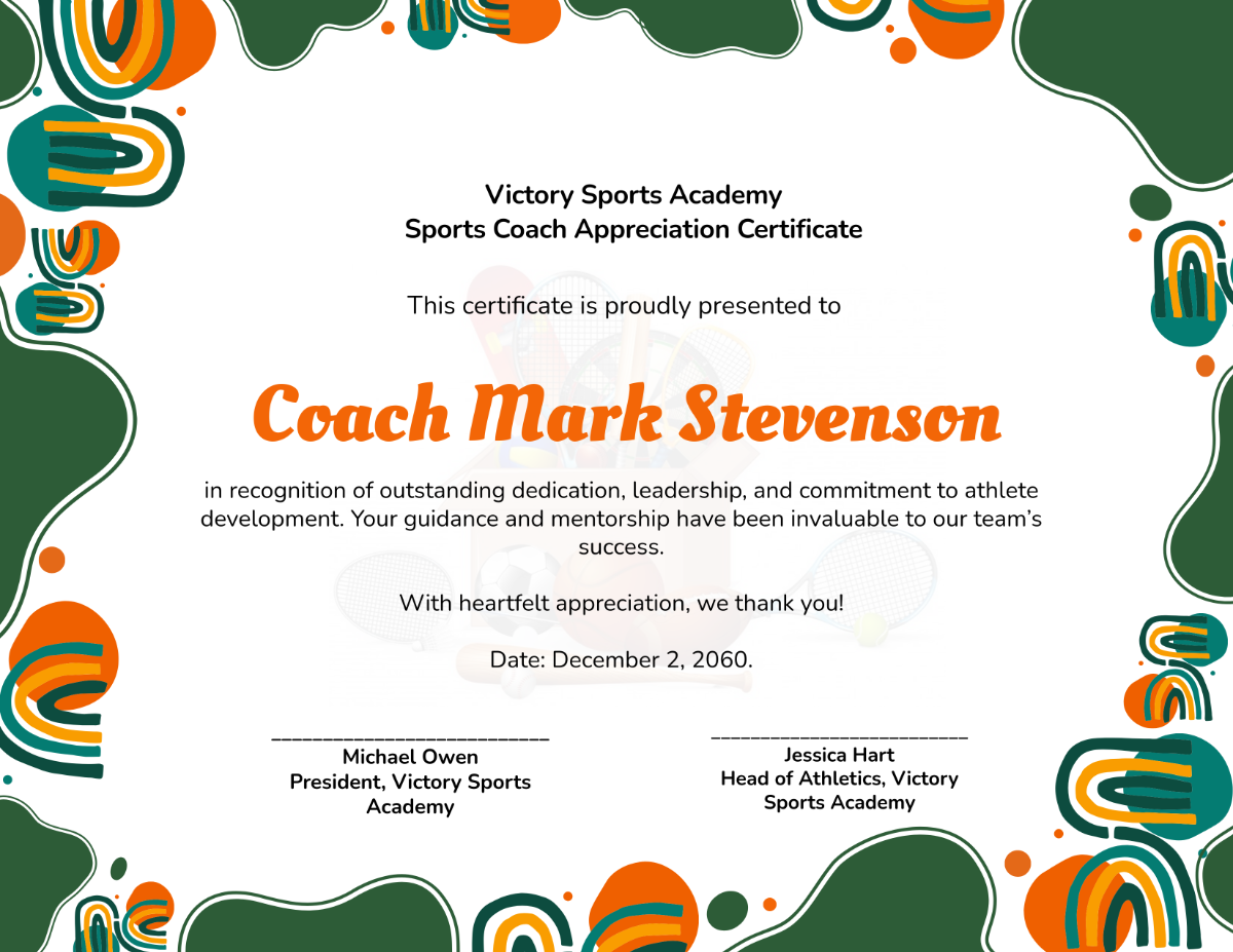 Free Printable Coach Certificate Templates To Customize Online