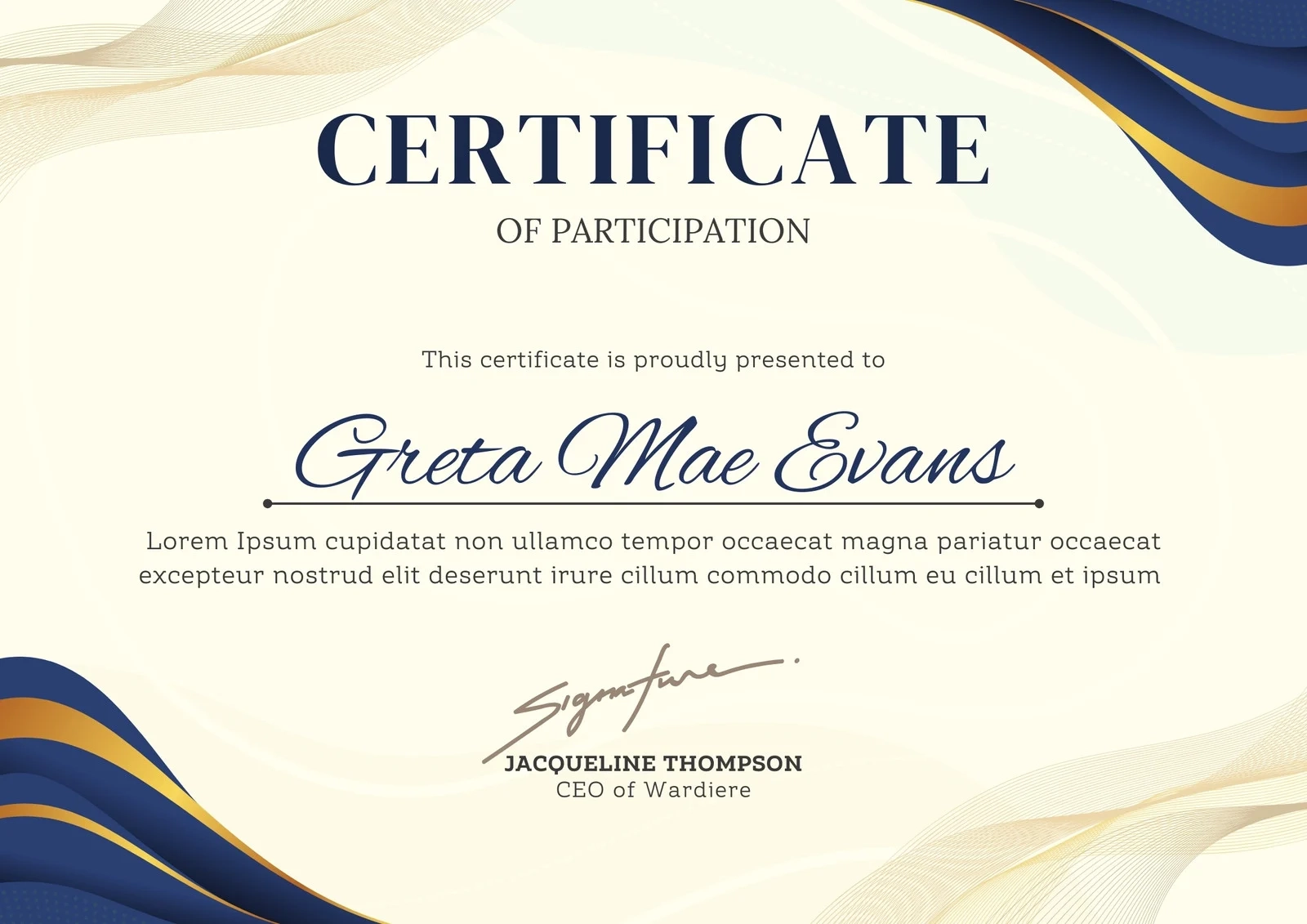 Free Printable Certificate Of Participation Template Free Printable Certificate Of Participation Template
