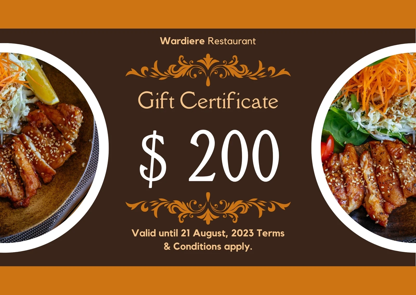 Free Printable Custom Restaurant Gift Certificate Templates Canva Free Printable Custom Restaurant Gift Certificate Templates Canva