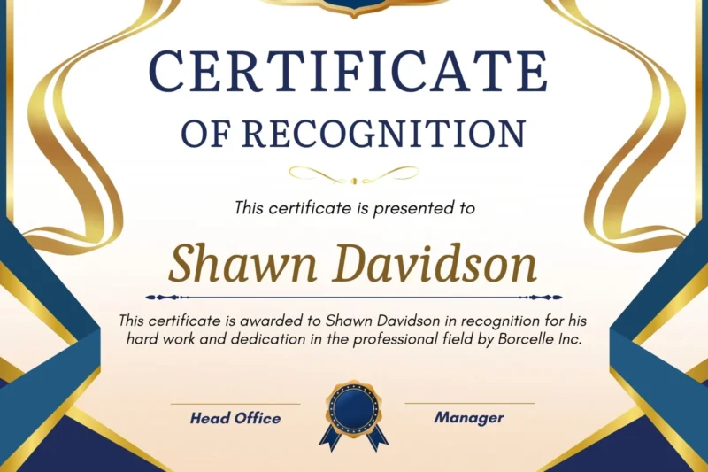 Free Printable Recognition Certificates Templates