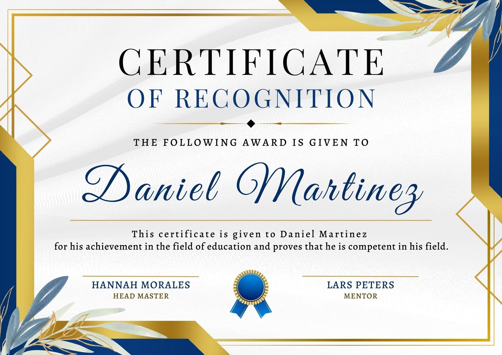 Free Printable Recognition Certificates Templates