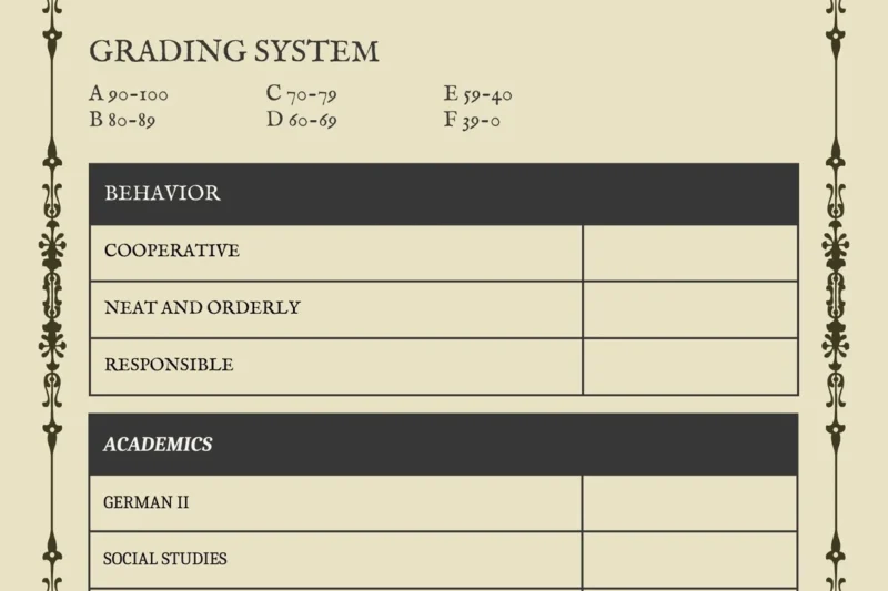 Good Report Card Printable Certificate