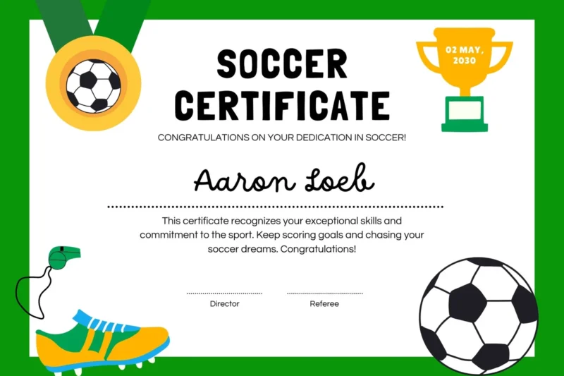Soccer Certificates Free Printable