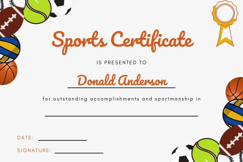 Printable Sports Certificates