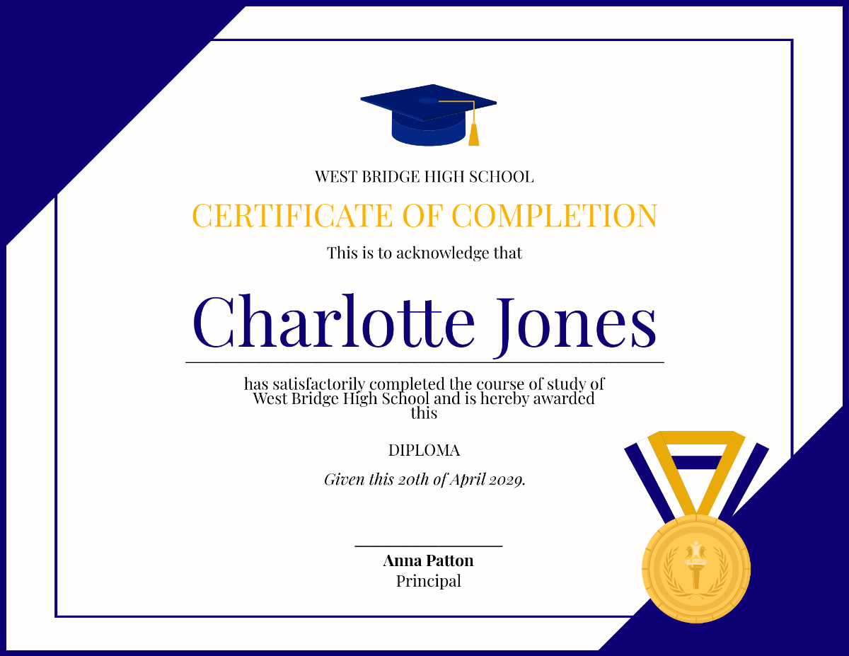 Printable College Diploma Certificate Printable College Diploma Certificate