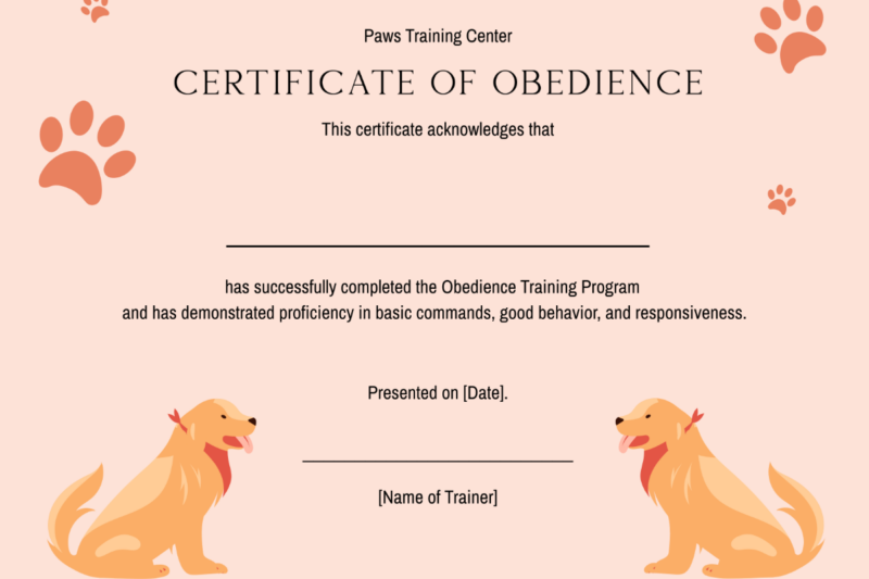 Printable Certificates For Good Dogs