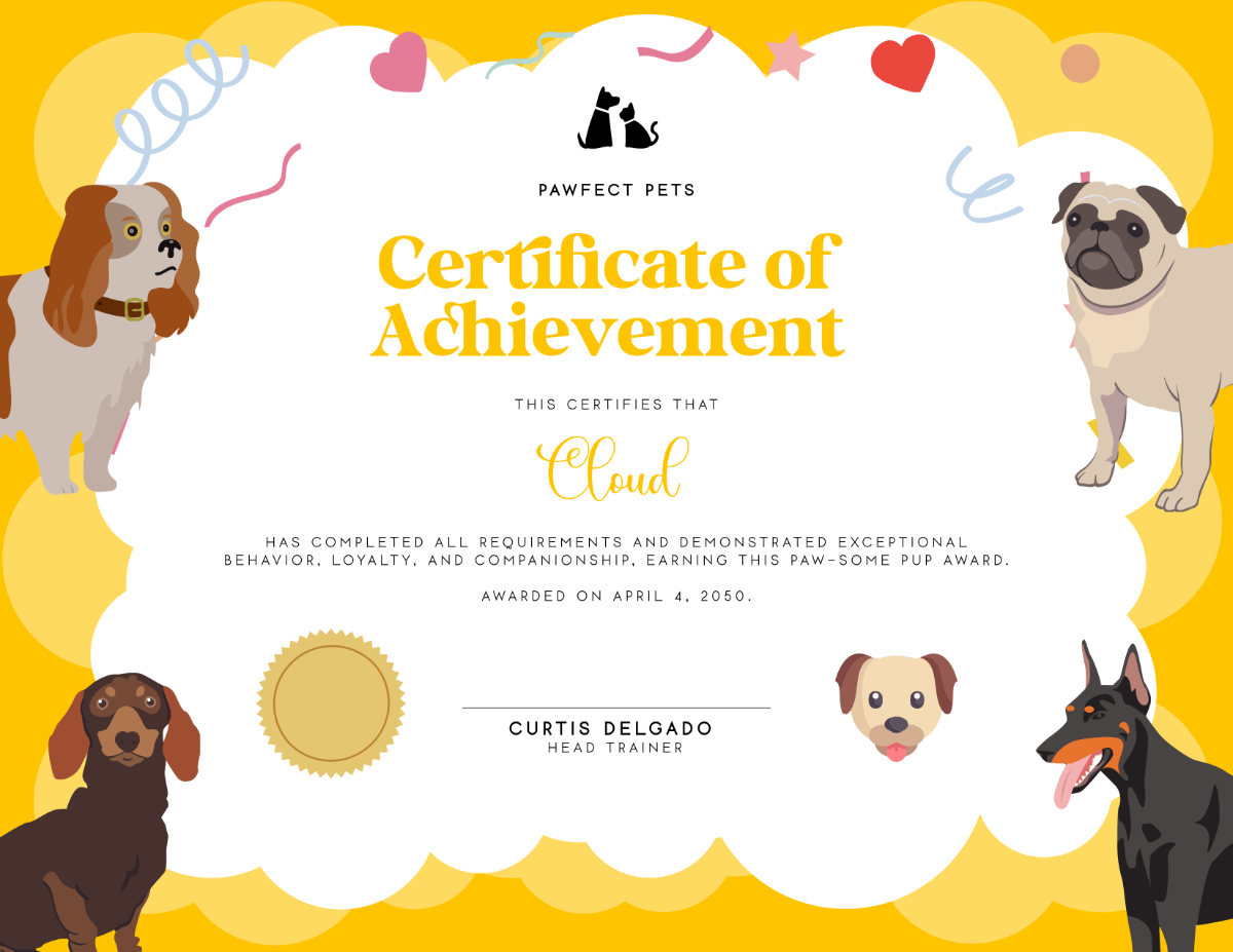 Free Printable Dog Certificate Templates To Customize Online