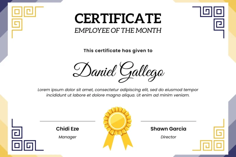 Star Of The Month Certificate Printable