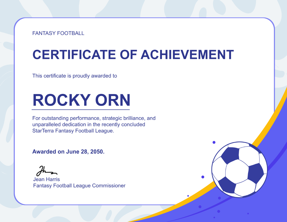 Free Printable Football Certificate Templates To Customize Online