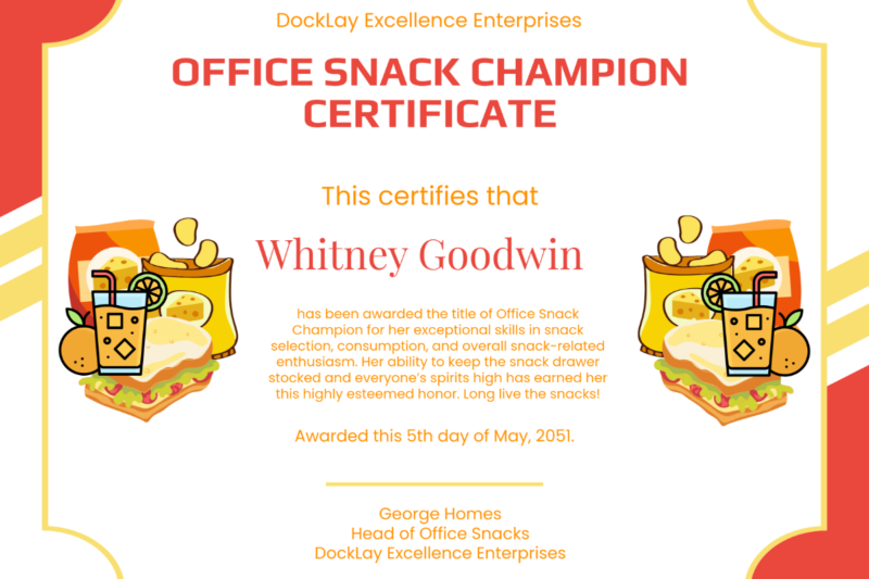 Free Printable Funny Work Certificates