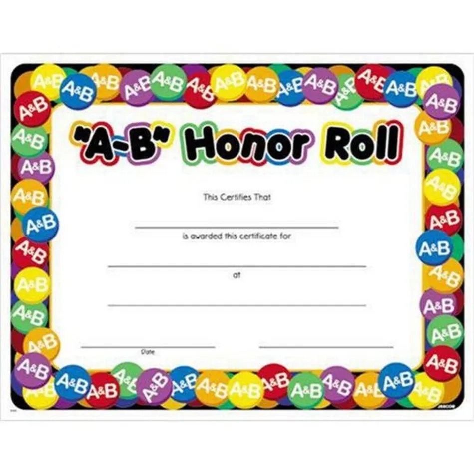 Free Printable Honor Roll Certificates Printable Study Planner
