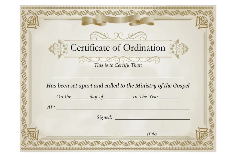 Minister Certificates Printable