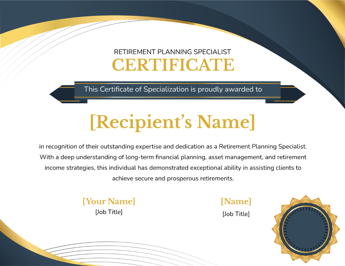 Printable Retirement Certificate Template Printable Retirement Certificate Template