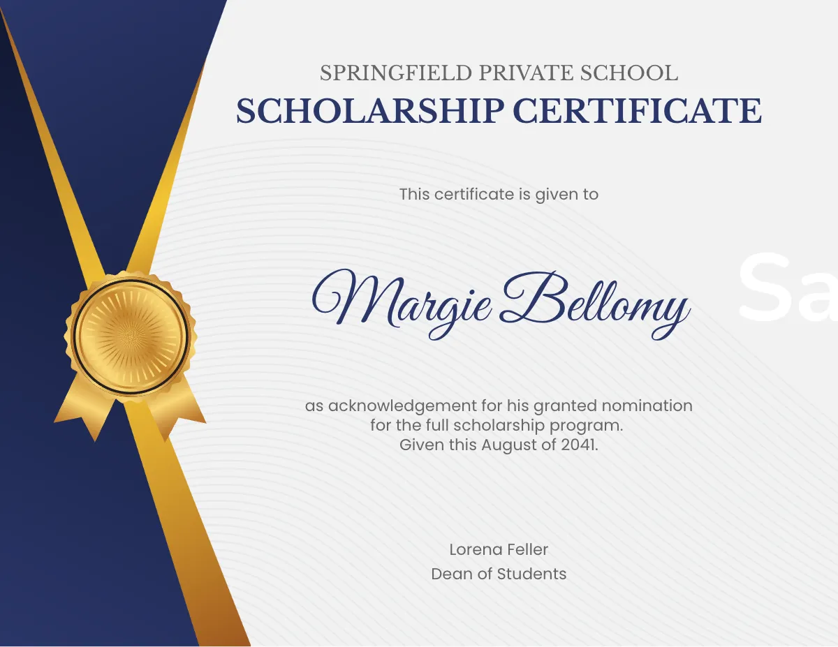 Free Printable Scholarship Certificate Templates To Customize Online