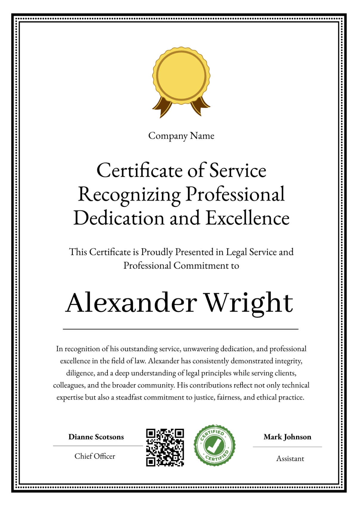 Free Printable Service Certificate Templates To Customize Online