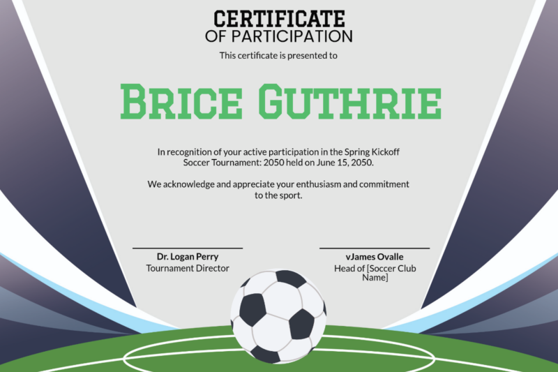 Free Printable Soccer Certificates Printable