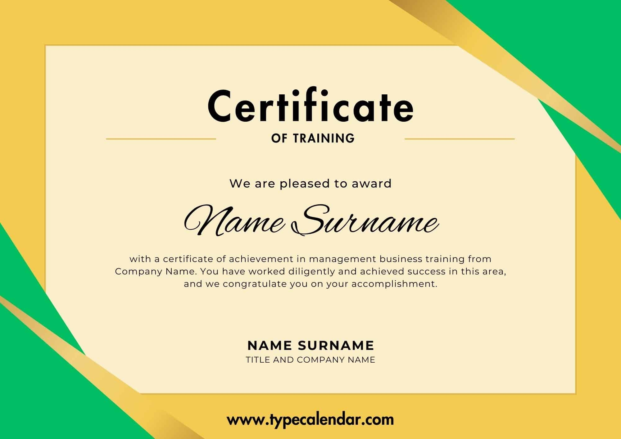 Free Online Printable Training Certificates Free Online Printable Training Certificates