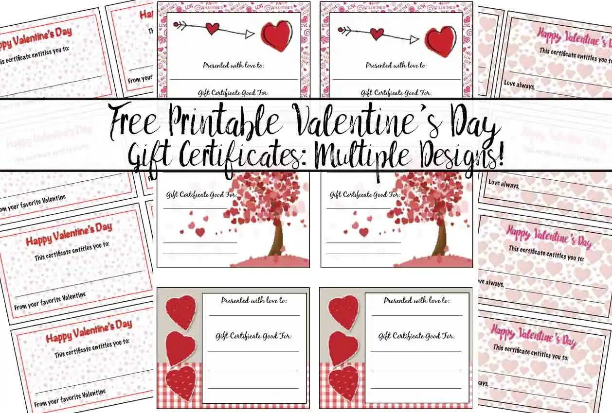 Printable Valentines Certificate No Download