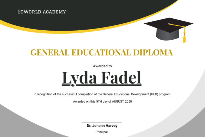 Ged Certificate Printable