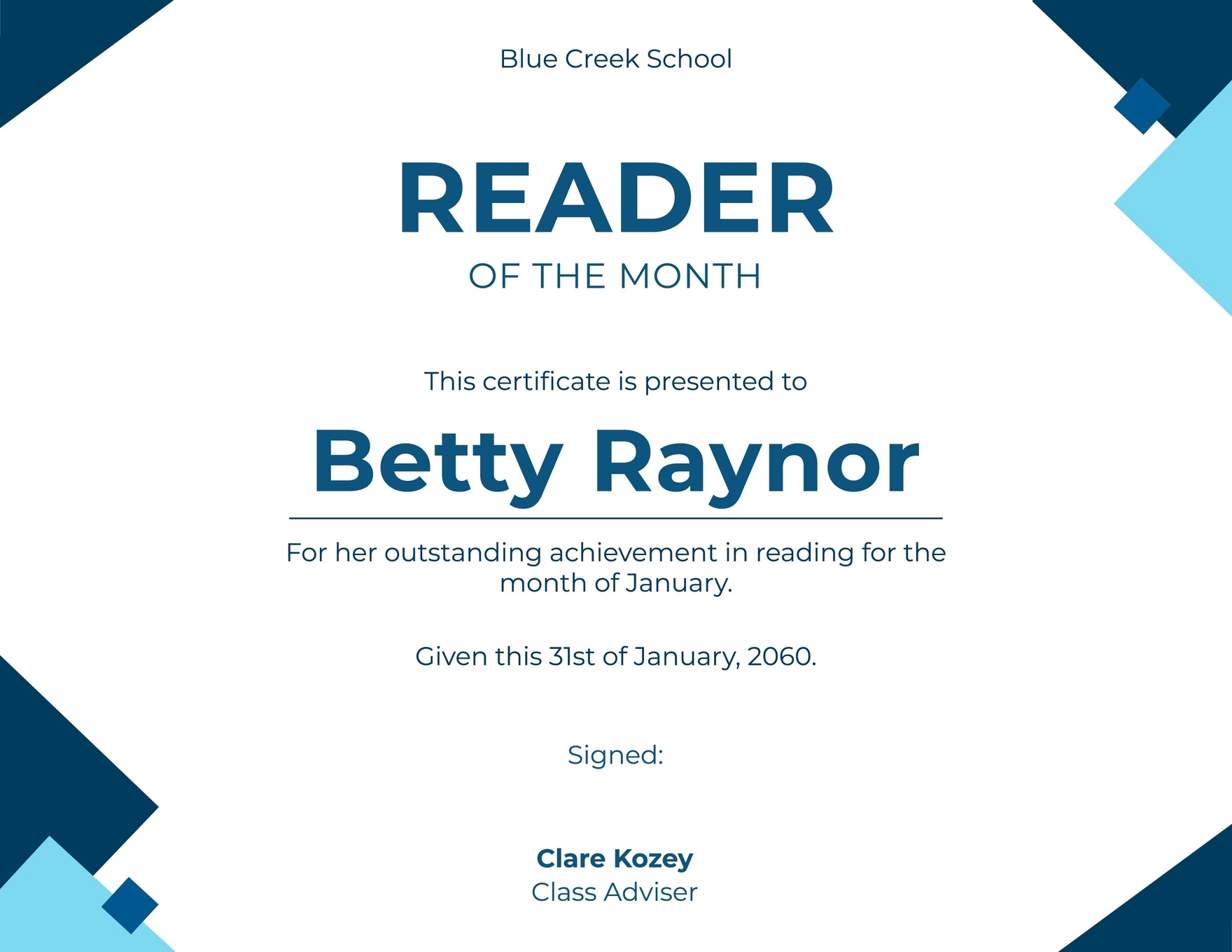 Free Printable Reading Achievement Certificate Free Printable Reading Achievement Certificate