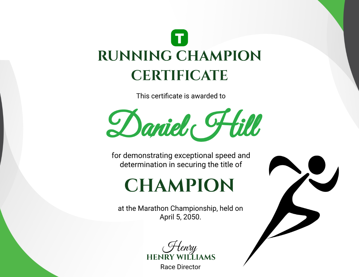Running Certificate Printable Running Certificate Printable