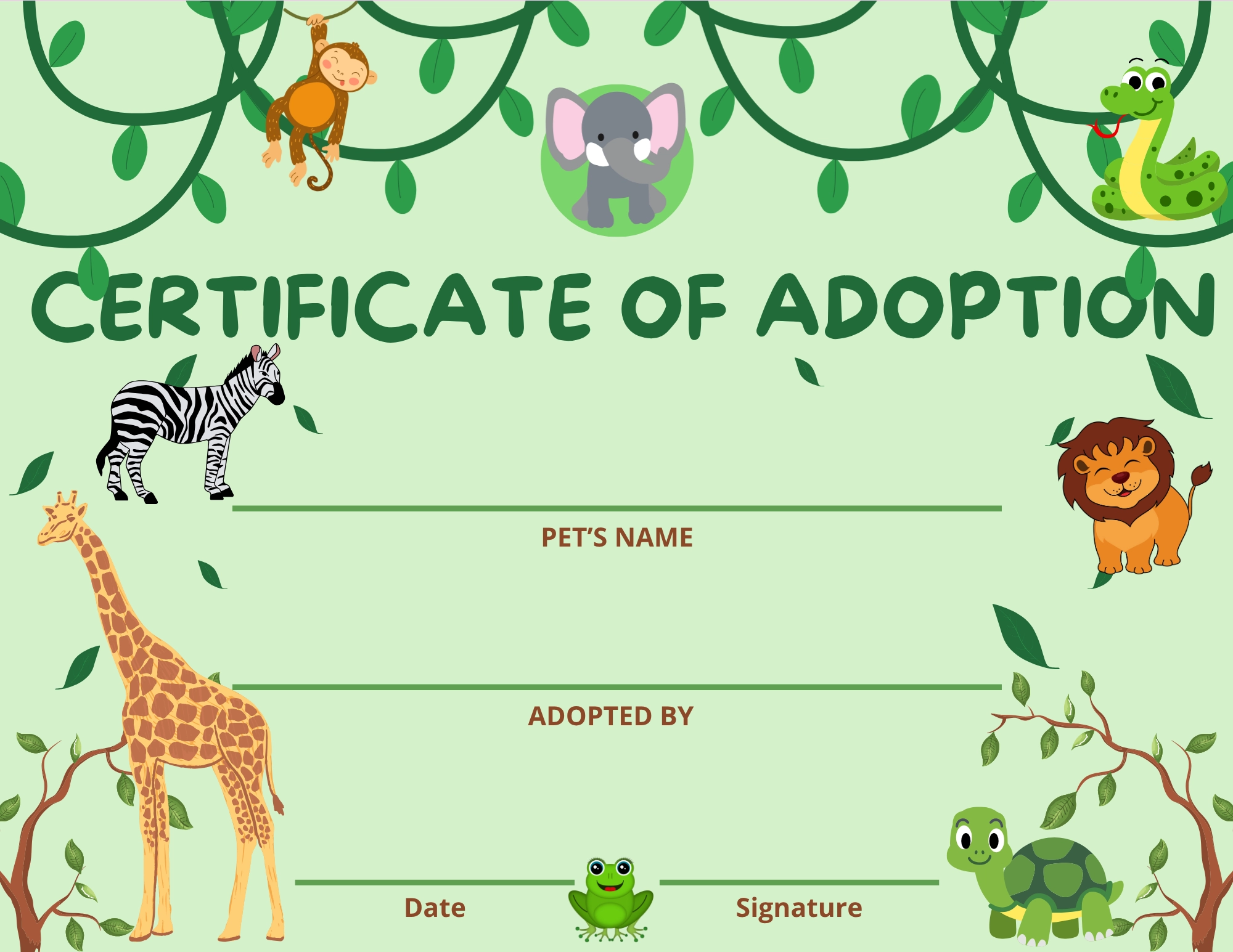 Free Stuffed Animal Adoption Certificate Printable Sew Cute Patterns